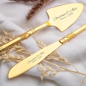 Gepersonaliseerde bruidstaartsnijset: gegraveerde roestvrijstalen aandenken