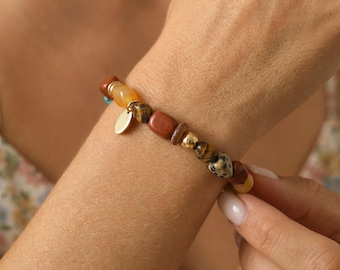 Stackable Beaded Bracelet, Trendy Bracelet, Colorful Jewelry, Stretch Bracelet, Casual Bracelet, Natural Stone Bracelet for Women