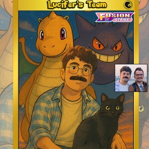 Custom Trainer Card, Custom Trading Card , Custom Illustration Card, Poke Illustration, Artist rendition, Cartoon art, Anime Gift