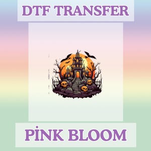 Skull Castle DTF Transfer – Halloween Haunted Mansion Heat Press Design, Gothic Horror Shirt Print