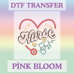 Nurse Life DTF Transfer | Cute Stethoscope Nurse Heat Transfer | Nursing Shirt Design | Ready to Press for Scrubs, Tees, Gifts