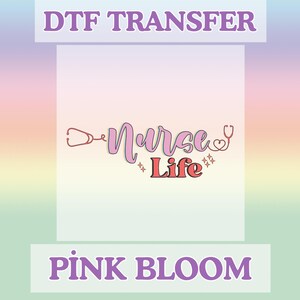 Nurse Life DTF Transfer | Cute Stethoscope Nurse Heat Transfer | Nursing Shirt Design | Ready to Press for Scrubs, Tees, Gifts