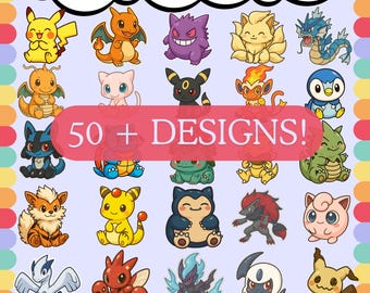 Cute Baby SVG Anime Designs, Cartoon Sticker Pack SVG Picture Files, 50+ High Quality Images, Layered Bundle