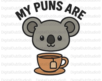 My Puns Are Koala Tea SVG, Funny Shirt Design, Animal Artwork SVG