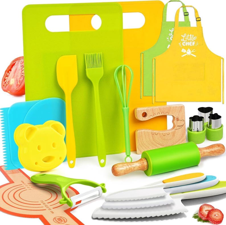 Montessori Kitchen Tool Set – 21 PCS Safe Kids Cooking Utensils