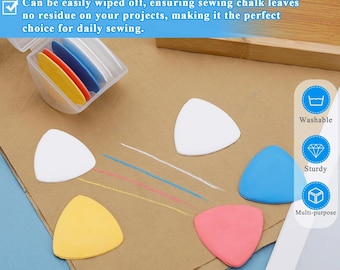 10Pcs Triangle Tailors Chalk Set, Fabric Marking Chalk for Sewing, Tailoring, Quilting & Crafting