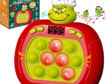 Pop Push Game Toy for Kids, Light-Up Fast Handheld Bubble Fidget Puzzle