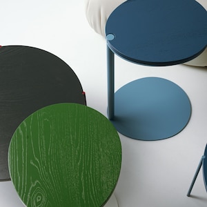 Designer C Table with Colorful Top – Modern Side Table –Minimalist Accent Table for Living Room