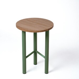 Minimalist Bedside Table Nomo — Modern Side Table, Small Nightstand, Wooden Top, Metal Legs, Scandinavian Bedroom Furniture