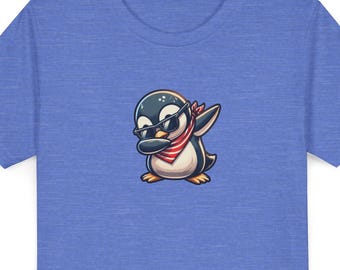 Cool Penguin Kids T Shirt, Funny Dabbing Penguin Youth Graphic Tee, Cute Animal School Outfit, Birthday Gift for Boys Girls