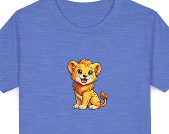 Cute Lion Kids T Shirt, Adorable Safari Animal Youth Graphic Tee, Jungle School Outfit, Birthday Gift for Boys Girls