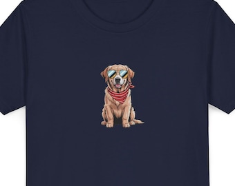 Golden Retriever Kids T Shirt, Cool Dog Youth Graphic Tee, Cute Puppy School Outfit, Birthday Gift for Boys Girls