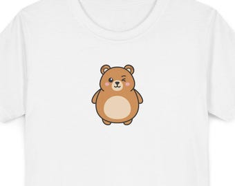 Cute Bear Kids T Shirt, Kawaii Teddy Animal Youth Graphic Tee, School Outfit, Birthday Gift for Boys Girls