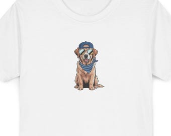 Cool Retriever Kids T Shirt, Funny Dog Youth Graphic Tee, Cute Puppy School Outfit, Birthday Gift for Boys Girls