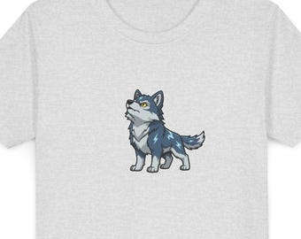 Cute Wolf Kids T Shirt, Woodland Forest Animal Youth Graphic Tee, Wild School Outfit, Birthday Gift for Boys Girls