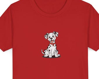 Dalmatian Puppy Kids T Shirt, Cute Spotted Dog Youth Graphic Tee, Dog Lover Birthday Gift Shirt for Boys Girls