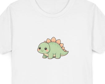 Cute Stegosaurus Kids T Shirt, Pastel Dinosaur Youth Graphic Tee, Dino School Outfit, Birthday Gift for Boys Girls