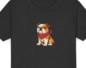 Grumpy Bulldog Kids T Shirt, Funny English Bulldog Youth Graphic Tee, Cute Dog School Outfit, Birthday Gift for Boys Girls
