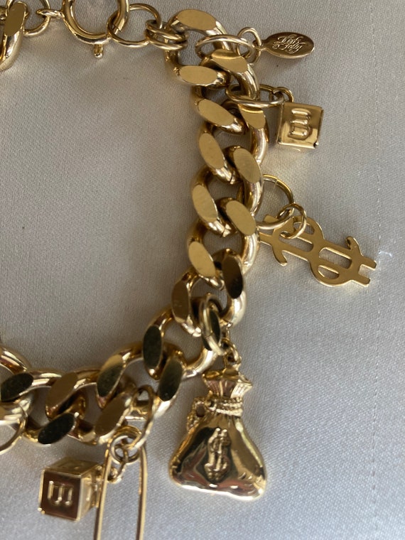 Vintage Kirks Folly charm bracelet ~ gold tone ~ … - image 5