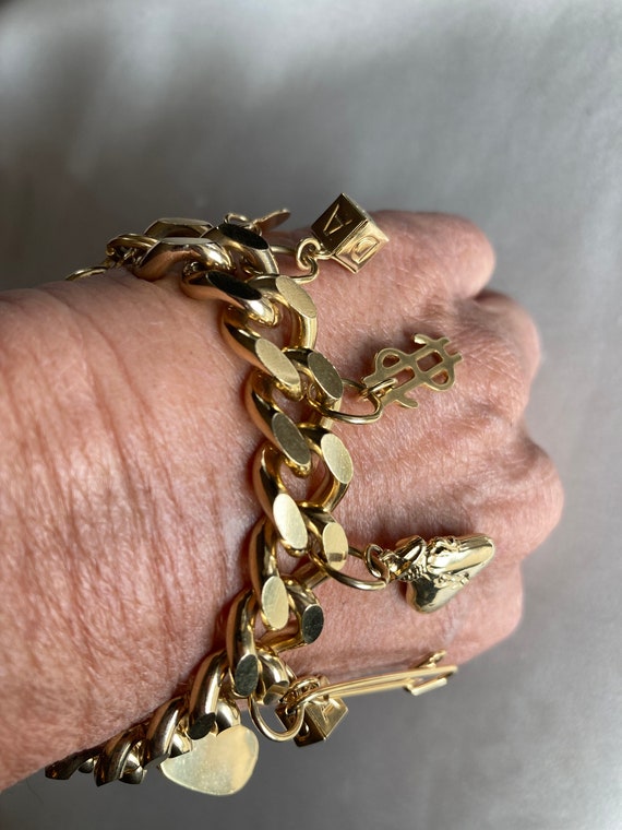 Vintage Kirks Folly charm bracelet ~ gold tone ~ … - image 6