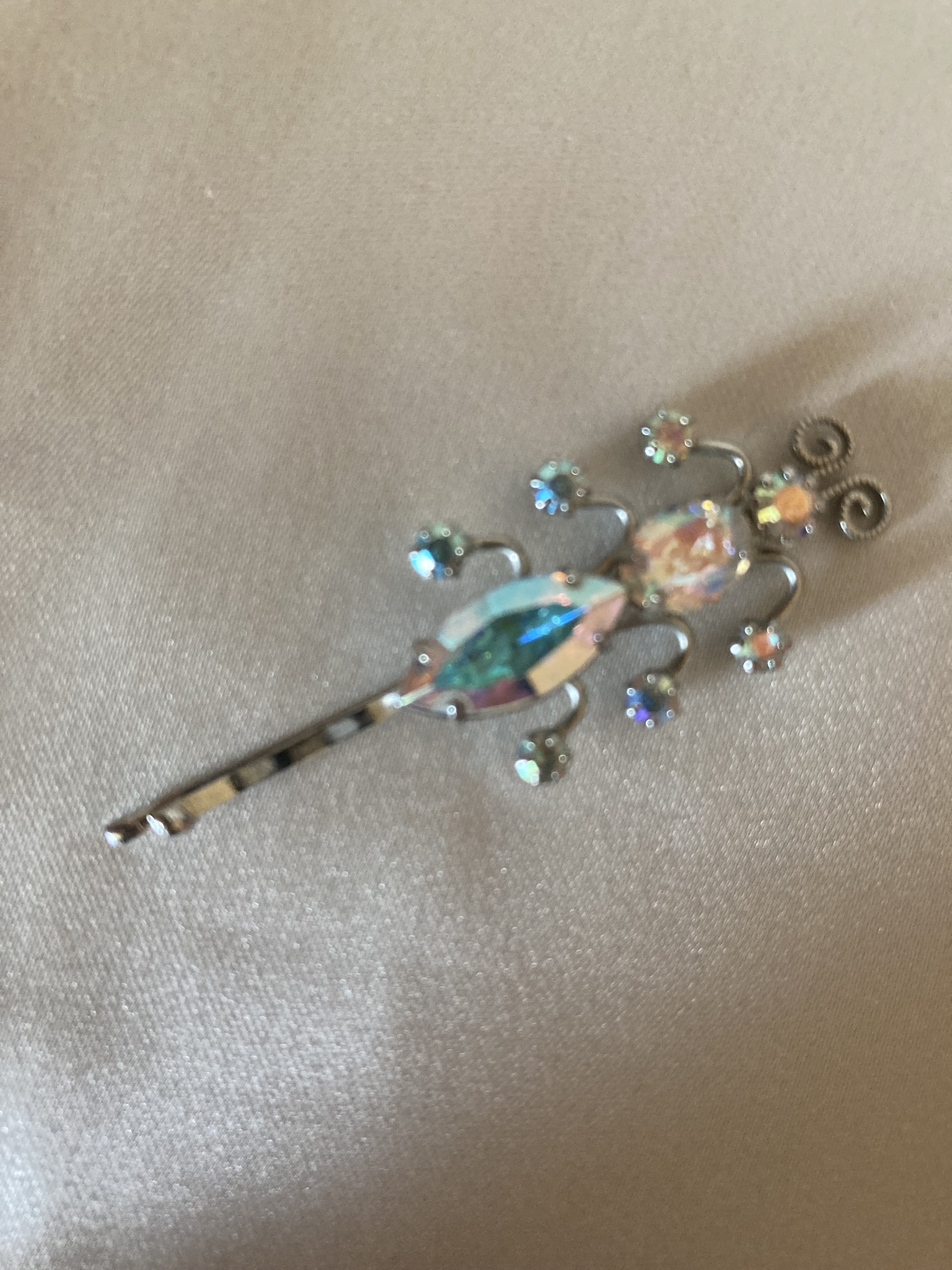 Tarina Tarantino Hair Pin ~ AB Rhinestone ~ Bug Pin ~ Silver