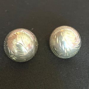 Sterling Domed Etched Stud Earrings - Thailand