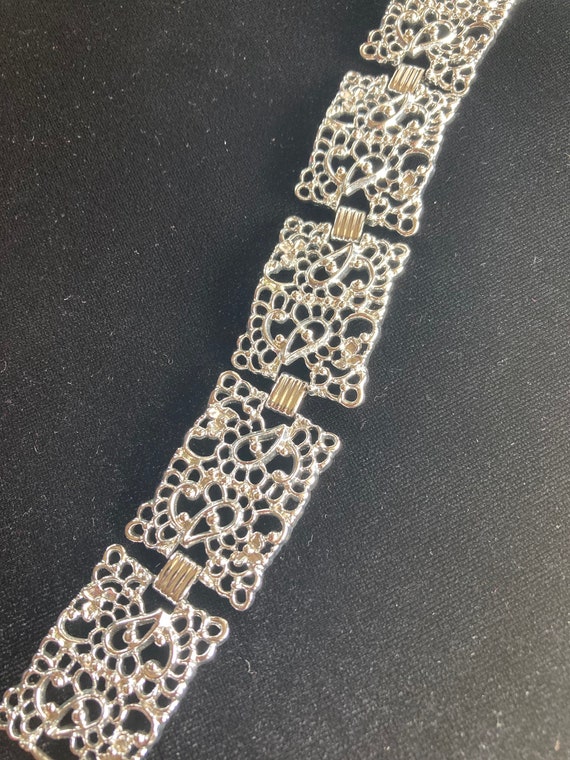 Vintage Emmons panel bracelet "Frosted Lace" colle