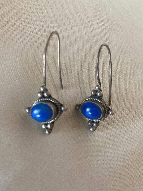 Sterling and Lapis pierced earrings