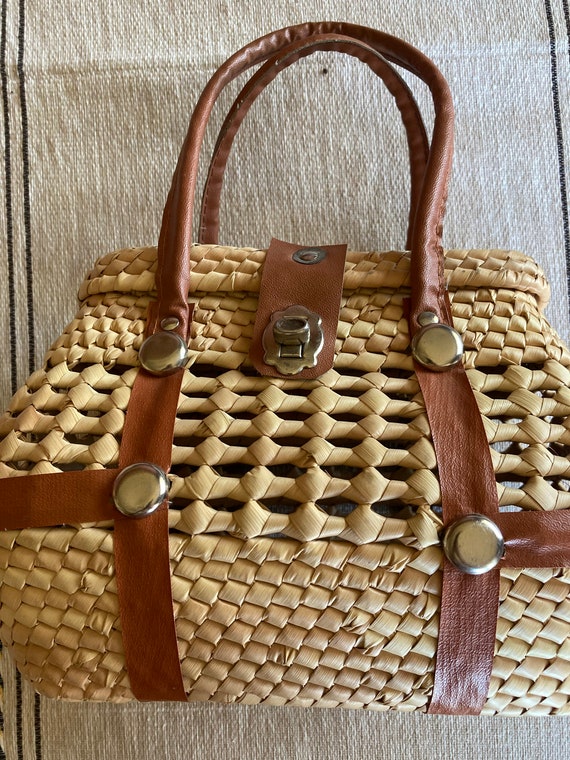 Handwoven palm leaf purse ~ Mexico