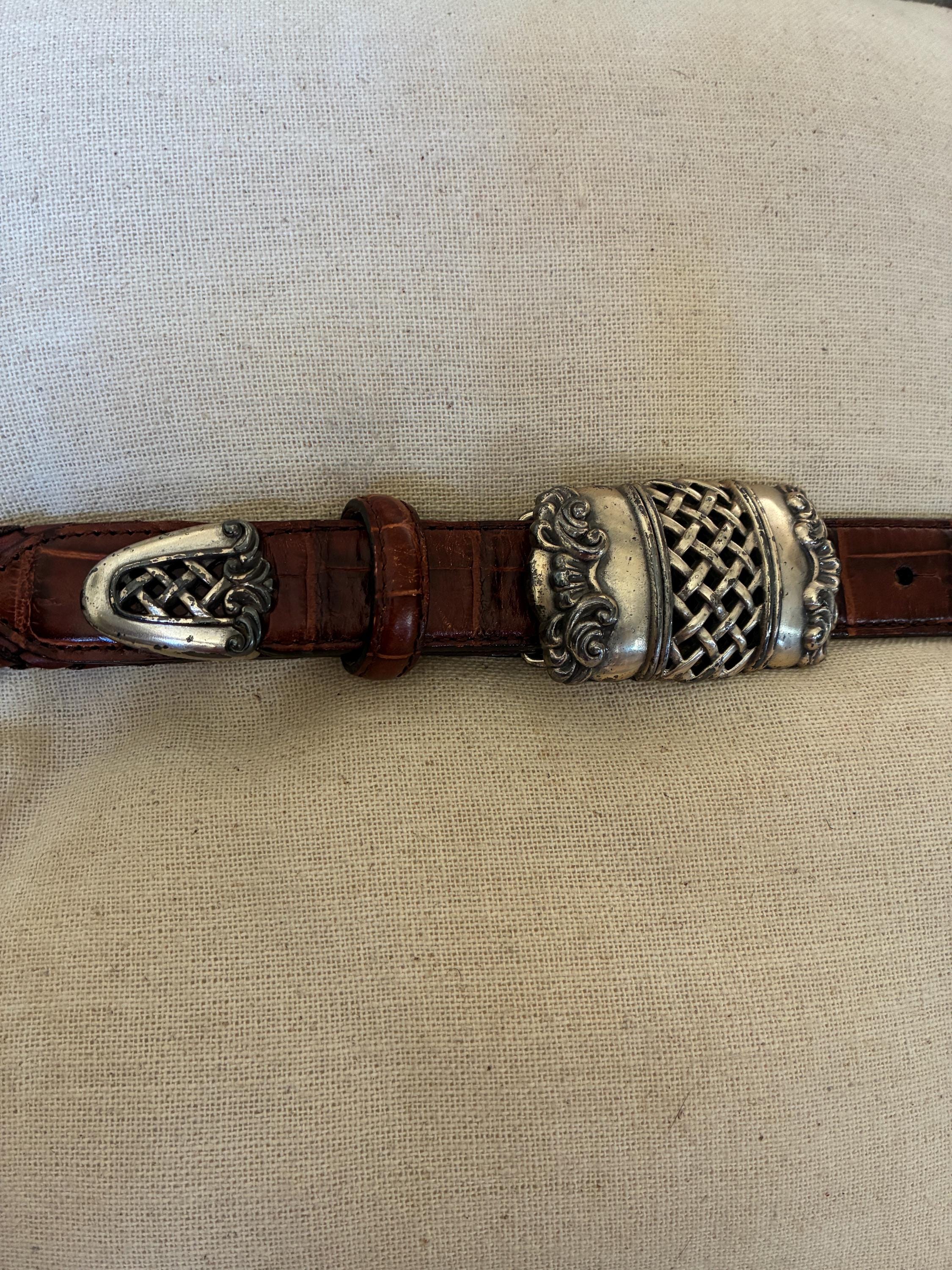 Brighton Vintage 1995 Braided Leather Belt Sz S EUC Brighton Women main image 4