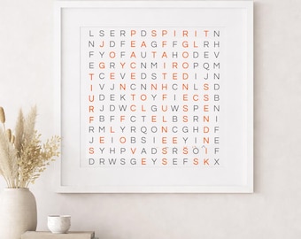 Póster de sopa de letras personalizado: regalo personalizado con rompecabezas de nombre para aniversario de bodas, arte mural familiar.