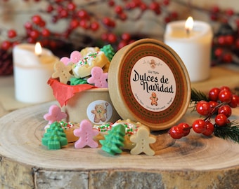 Christmas Candy Wax Melts Natural Vegan Soy Wax Scented Burner Candle Essential Oils Home Fragrance Gift