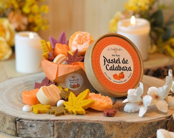Wax Melts de Pastel de calabaza cera de soja natural vegana vela aromática para quemador aceites esenciales aroma para hogar regalo otoño