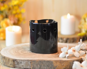 Black Heart Burner for Wax Melts and Essential Oils Aroma and Home Decor Candle Essence Minimalist Gift