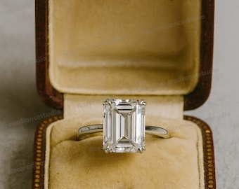 Double Prong Radiant Cut Solitaire Moissanite diamanten verlovingsring 14k gouden Moissanite beloftering Stralende Moissanite verjaardagsring