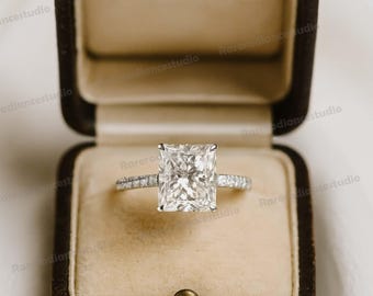 Forever One Cushion Cut Solitaire Engagement Ring Rose 14k/18k Gold, Moissanite Cushion Ring, Cushion Solitaire Ring, Cushion Cut Solitaire