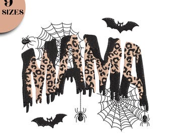 Spider Mama stoffen borduurontwerp: Spooky Halloween-bestand (directe download)