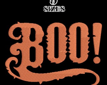 Boo Embroidery Design, Halloween Boo Machine Embroidery Design, Boo Text Halloween Embroidery File, Instant Download, 9 Sizes