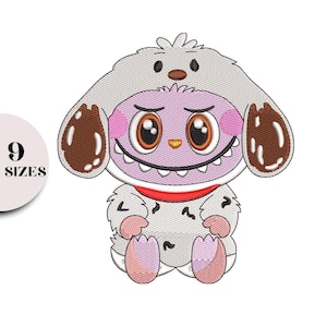 Labubu Embroidery Design, Cute Cartoon Character Embroidery, Labubu Monster Embroidery, Labubu Embroidery pattern, 9 Sizes, Instant Download