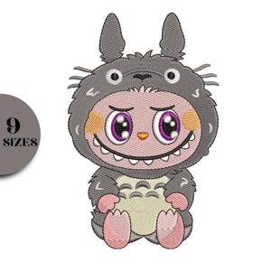 Labubu-Stickerei-Paket, süße Cartoon Charakter Stickerei, Labubu Monster-Stickerei, Labubu Stickmuster, digitale Datei, 9 Größen