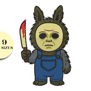 Labubu Embroidery Pattern, Cute Cartoon Character Embroidery, Labubu Monster Embroidery, Labubu Embroidery Design, 9 Sizes