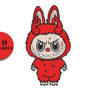 Labubu Embroidery Design, Cute Cartoon Character Embroidery, Labubu Monster Embroidery, Labubu Embroidery Design, Instant Download, 9 Sizes