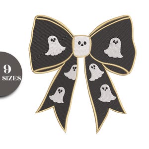Coquette Halloween Embroidery Design, Halloween with Bow Applique Embroidery Design, Machine Embroidery Design, 9 Sizes, Instant Download