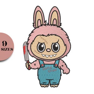 Labubu Embroidery , Cute Cartoon Character Embroidery Designs, Labubu Monster Embroidery, Labubu Embroidery pattern, Digital File, 9 Sizes
