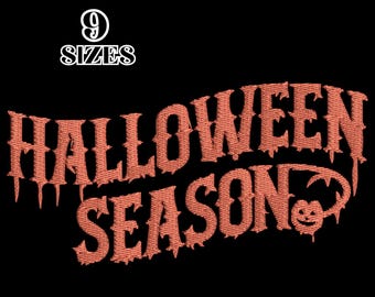 Halloween Season Embroidery Design, Halloween Machine Embroidery File, Spooky Text Embroidery Pattern, Pumpkin Embroidery, 9 Sizes