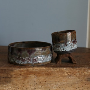 Breakfast set, bowl and coffee cup, unique ceramics, breakfast bowl, cereal bowl, coffee mug, birthday present, dining set, pottery