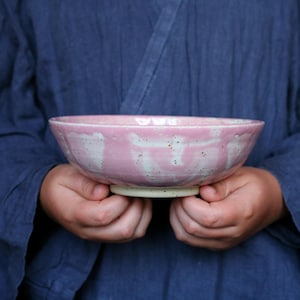 Everything bowl 17 0z, 500ml: ceramic hand crafted breakfast bowl, plate, pink bowl, cereal bowl, breakfast bowl, stoneware, pottery