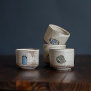 Coffee cup set of 4, 1.7 oz, 50 ml,coffee mug, espresso cups, double espresso, cortado, unique ceramics, stoneware coffee set,gift,stoneware
