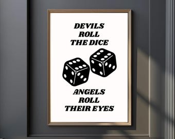 Monochrome Dice Art Print | Minimalist Game Room Decor