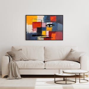 Abstract Oil Painting Wall Art - Modern Neutral Canvas Print - Minimalist Aesthetic Home Decor - Large Living Room Artwork